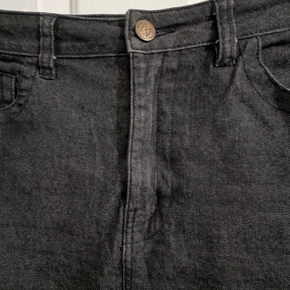 Chic Black Denim Pencil Skirt - Picture 2 of 5